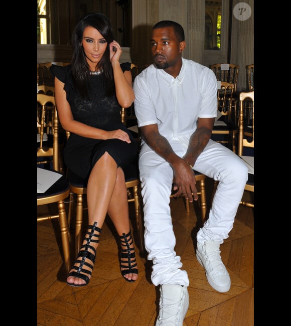 Kim Kardashian et Kanye West le 5 juillet 2012 à Paris