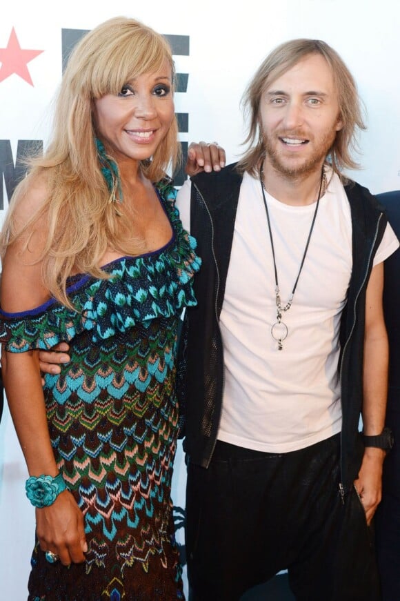 David Guetta et sa femme Cathy inaugurent le F*** Me I'm Famous Lounge Club au coeur de l'aéroport d'Ibiza, le 17 juillet 2012.