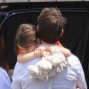Tom Cruise et sa fille Suri lors d'un survol de New York en hélicoptère le 18 juillet 2012