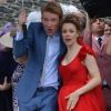 Rachel McAdams et Domhnall Gleeson sur le tournage de la comédie romantique About time à Londres. Le 17 juillet 2012.