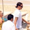 Zlatan Ibrahimovic, sa femme Helena Seger et leurs deux enfants Maximilian et Vincent profitent de leurs vacances le 15 juillet sur l'île de Formentera