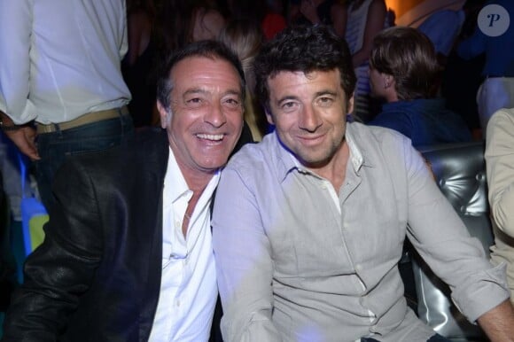 Félix Grey et Patrick Bruel à la soirée organisée par l'hôtel Byblos à St-Tropez, le samedi 21 juillet 2012.