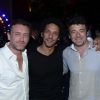 Jean-Paul Rouve, Tomer Sisley et Patrick Bruel, à la soirée organisée par l'hôtel Byblos à St-Tropez, le samedi 21 juillet 2012.