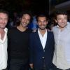 Tomer Sisley, Antoine Chevanne, Patrick Bruel et Jean-Paul Rouve, à la soirée organisée par l'hôtel Byblos à St-Tropez, le samedi 21 juillet 2012.