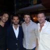 Tomer Sisley, Antoine Chevanne, Patrick Bruel et Jean-Paul Rouve, à la soirée organisée par l'hôtel Byblos à St-Tropez, le samedi 21 juillet 2012.