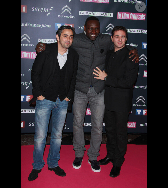 Eric Toledano, Omar Sy et Olivier Nakache lors de la soirée des Trophées du Film Français le 14 février 2012