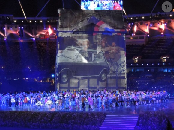Image des répétitions de la cérémonie d'ouverture des Jeux olympiques au stade olympique de Stratford, à Londres.