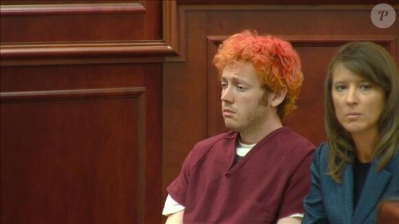 James Holmes, tireur présumé d'Aurora, lors de sa première comparution au tribunal le 23 juillet 2012