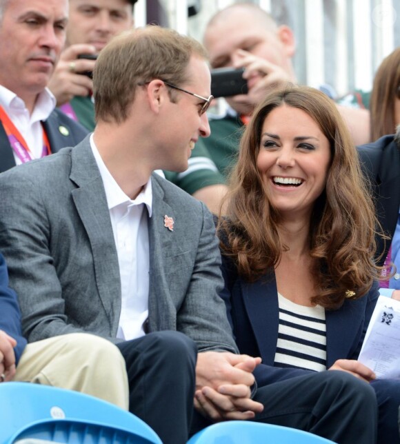 Kate Middleton et le prince William lors de la finale du concours complet par équipes des Jeux olympiques de Londres, le 31 juillet 2012 à Greenwich Park.