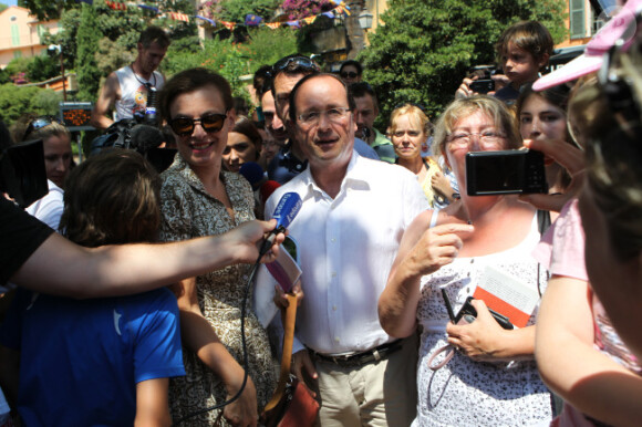 François Hollande, arrivé en vacances à Bormes-les-Mimosas, dans le Var, le vendredi 3 août 2012.