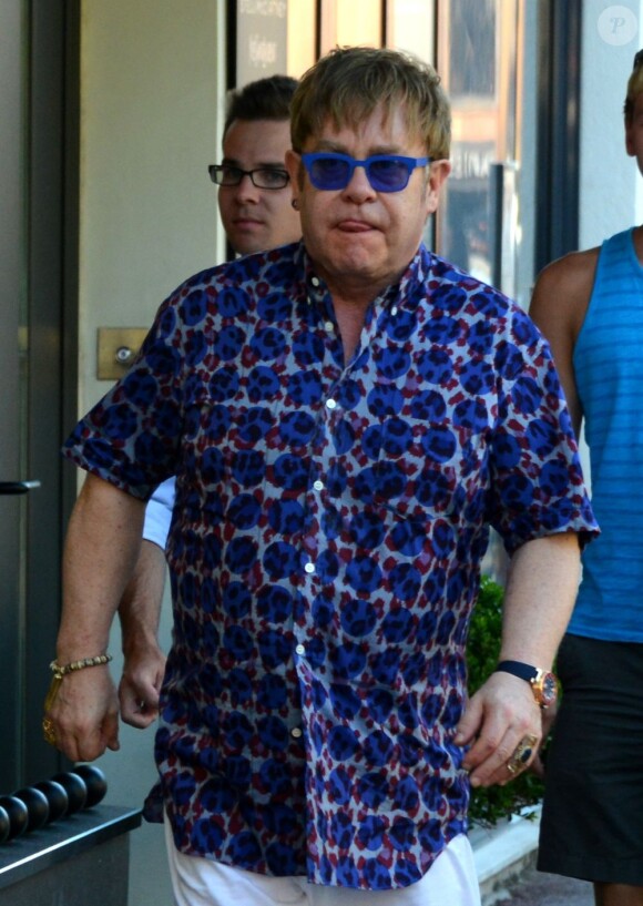 Elton John le 17 juillet 2012 à Saint-Tropez