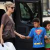 Heidi Klum et ses deux fils Henry et Johan dans le quartier de SoHo. New York, le 6 août 2012.