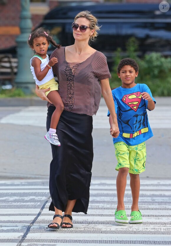 Heidi Klum et ses enfants à New York, le 6 août 2012.