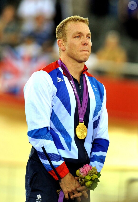 L'Ecossais Chris Hoy a remporté à 36 ans, avec beaucoup d'émotion, sa sixième médaille d'or olympique et sa deuxième aux JO de Londres en keirin, le 7 août 2012.