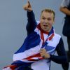 L'Ecossais Chris Hoy a remporté à 36 ans, avec beaucoup d'émotion, sa sixième médaille d'or olympique et sa deuxième aux JO de Londres en keirin, le 7 août 2012.