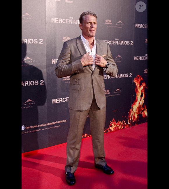 Dolph Lundgren lors de l'avant-première du film Expendables 2 : unité spéciale le 8 août 2012 à Madrid