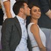 Frank Lampard et sa fiancée Christine Bleakley dans les gradins du stade olympique de Londres lors des JO, le 9 août 2012.