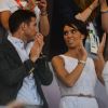 Frank Lampard avec sa fiancée Christine Bleakley dans les tribunes du stade olympique de Londres lors des JO, le 9 août 2012.