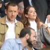 Dany Boon et sa femme Yaël dans les tribunes du Parc des Princes pour la rentrée du Paris Saint-Germain en Ligue 1 le 11 août 2012.
