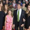 Sylvester Stallone avec sa femme Jennifer Flavin et leurs filles lors de l'avant-première à Londres d'Expendables 2 le 13 août 2012