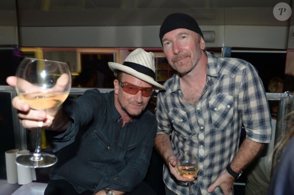 Bono et The Edge, au VIP Room de St-Tropez, le vendredi 17 août 2012.