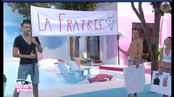 Sacha, Julien et Virginie alias la Fratrie dans la quotidienne de Secret Story 6 le lundi 20 août 2012 sur TF1