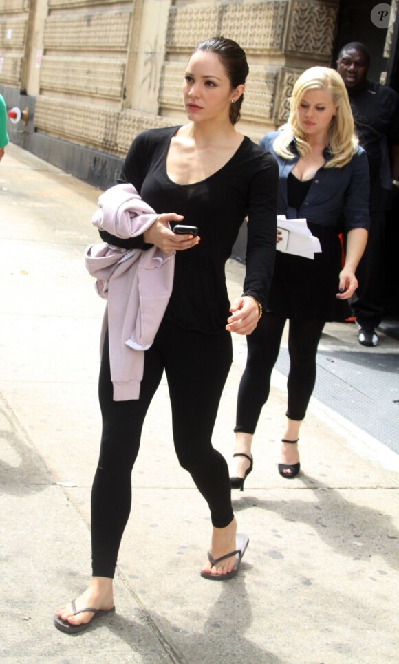 Katharine McPhee et Megan Hilty sur le tournage de Smash à New York le 20 août 2012
