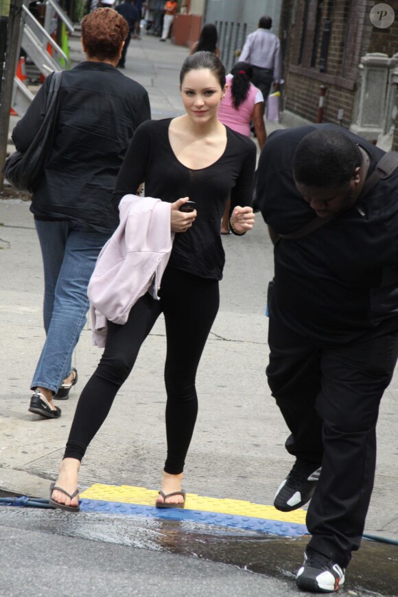 La belle Katharine McPhee sur le tournage de Smash à New York le 20 août 2012