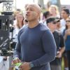 LL Cool J sur le tournage de la série NCIS : Los Angeles à Venice Beach le 23 juillet 2012