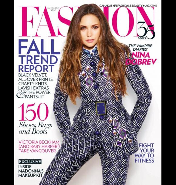 Nina Dobrev en couverture de Fashion Magazine du mois de septembre 2012