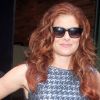 Debra Messing devant les studios de NBC pour l'émission Good Morning America, à New York, le 22 août 2012.