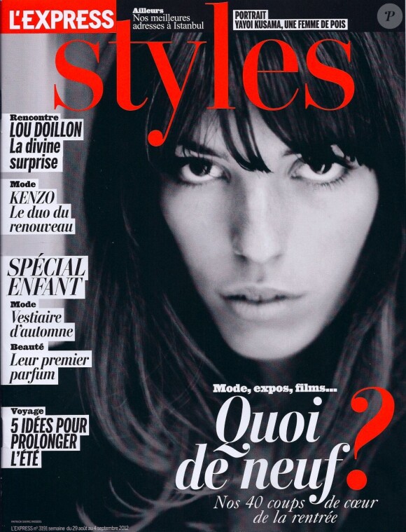 Lou Doillon en couverture de L'Express Styles, août 2012.