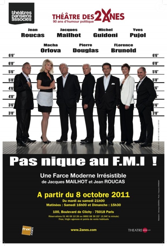 Pas Nique au FMI, une pièce humoristique présentée au théâtre des Deux-Ânes, d'octobre 2011 à Février 2012.