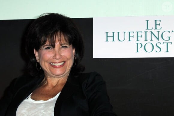 Le Huffington Post, la renaissance de la journaliste Anne Sinclair, à Paris, le 23 janvier 2012.