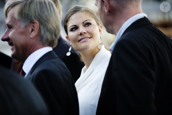 La princesse Victoria de Suède lors d'un séminaire sur le développement durable en mer, notamment dans la Baltique, le 29 août 2012 à Skeppsholmen, Stockholm.