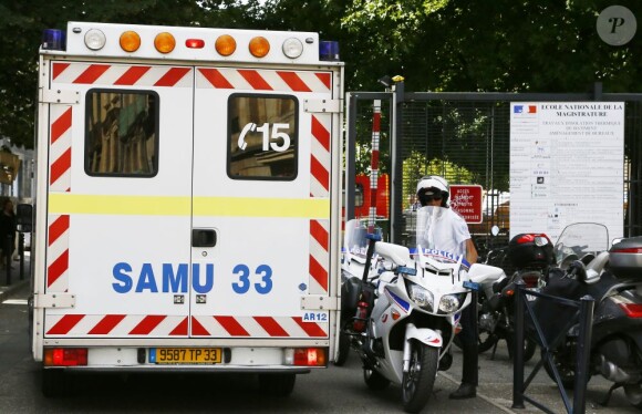 L'ambulance de Christiane Taubira à Bordeaux, le 31 août 2012.