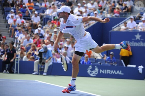 Andy Roddick lors de sa victoire face à Fabio Fognini au troisième tour de l'US Open le 2 septembre 2012 à New York