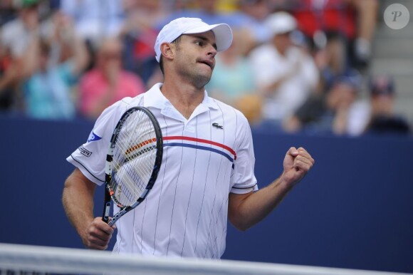 Andy Roddick lors de sa victoire face à Fabio Fognini au troisième tour de l'US Open le 2 septembre 2012 à New York