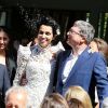 Mariage de Farida Khelfa et Henri Seydoux, sous le regard de Christian Louboutin et Arielle Dombasle, à la mairie du 17arrondissement de Paris, le 1er septembre 2012.