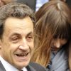 Nicolas Sarkozy et Carla Bruni-Sarkozy à Paris le 6 mai 2012.