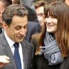 Nicolas Sarkozy et Carla Bruni-Sarkozy à Paris le 6 mai 2012.