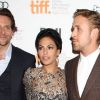 Bradley Cooper, Eva Mendes et Ryan Gosling lors de la présentation au Festival du film international de Toronto de The Place Beyond the Pines le 7 septembre 2012