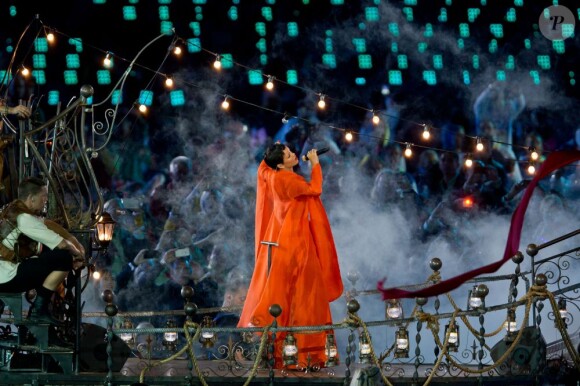 Rihanna lors de la cérémonie de clôture des Jeux paralympiques de Londres, le 9 septembre 2012.