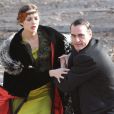 Marion Cotillard et Joaquin Phoenix sur le tournage de  Nightingale  de James Gray, à New York en janvier 2012.