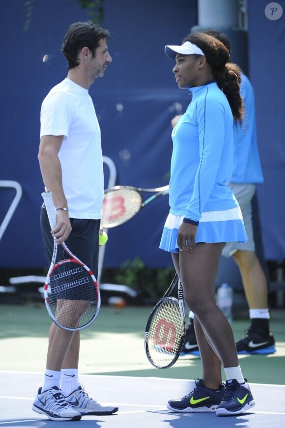 Serena Williams et Patrick Mouratoglou le 7 septembre 2012 lors de l'US Open