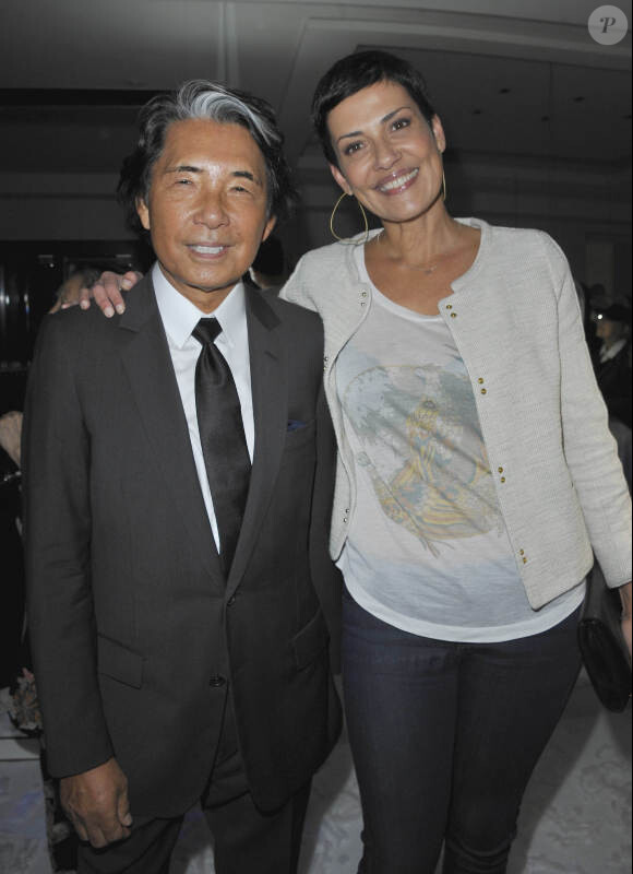 Kenzo Takada et Cristina Cordula lors de la soirée de lancement de la collection haute joaillerie 10 Royale, par Kenzo Takada et Vianney d'Alançon au 10 rue Royale, le 12 septembre 2012