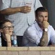  Brooklyn Beckham aussi fashion que son père à un match de foot. Los Angeles, le 14 septembre 2012.  