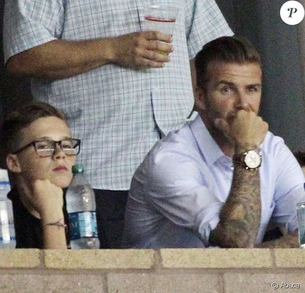 Brooklyn Beckham aussi fashion que son père à un match de foot. Los Angeles, le 14 septembre 2012. 