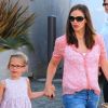 Jennifer Garner à Santa Monica avec ses enfants Violet, Seraphina et le petit dernier Samuel le 16 septembre 2012, Los Angeles