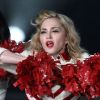 Madonna sur la scène du Yankee Stadium à l'occasion du MDNA Tour à New York, le 6 septembre 2012.